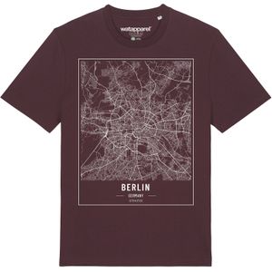Watapparel Shirt ' City maps Berlin Landkarte '  gemengde kleuren / donkerrood