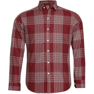 Campus Sutra Overhemd 'Kian'  wijnrood / zilver / wit