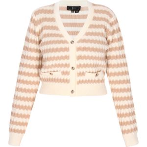 faina Gebreid vest  beige / wolwit