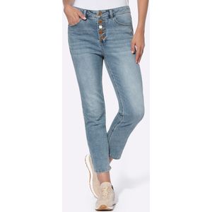 Capri Broek - Blauw - Katoen 95% - Steekzakken - Knoopsluiting