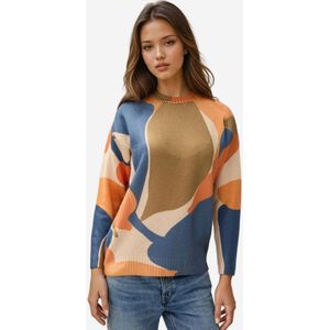 Hiccup Trui  blauw / lichtbruin / oranje / rosa