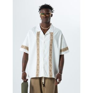 VAMOS CLO Overhemd  camel / ecru