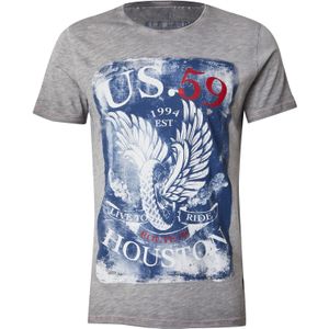 Key Largo Shirt 'HOUSTON'  grijs / rood / wit