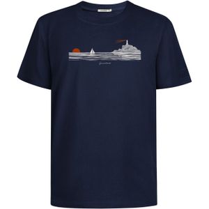 GREENBOMB Shirt 'Nature Evening Glow'  navy / rood / wolwit