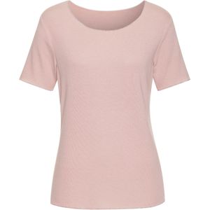 T-shirt - Roze - Viscose-Fijntricot - Glitterdetails