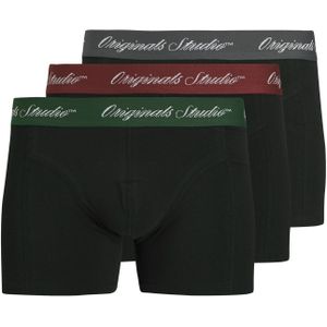 JACK & JONES Boxershorts 'JACNorrebro'  donkergrijs / groen / karmijnrood / zwart