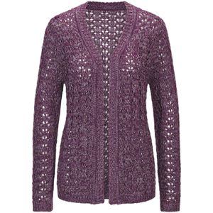 Goldner Gebreid vest  bessen / lila gemêleerd