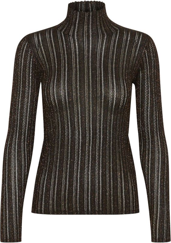 SOAKED IN LUXURY - Laisa - Trui - Bruin - Slanke Pasvorm - Lange Mouw