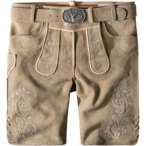 STOCKERPOINT - Klederdracht broek - Lichtbruin / Grijs - Knielengte - Leer