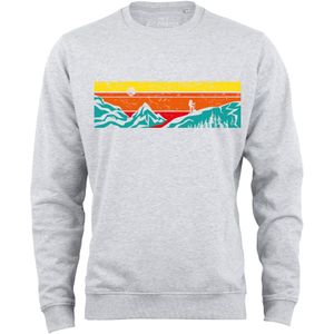 Cotton Prime Sweatshirt 'Let's Hiking'  turquoise / geel / grijs / oranje
