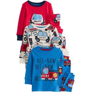 Next - Nachtkledij - Blauw - Geel - Rood - Wit - 2-delig - 3 Pack