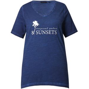 Ulla Popken Shirt  donkerblauw / wit