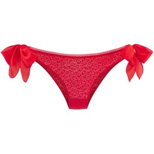 Vivance - ANNA - Slip - Rood - Subtiel Transparant Soft-Mesh in Leoprint