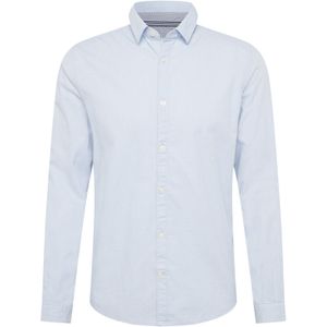 TOM TAILOR - 1023881 - Slim Fit Overhemd - Lichtblauw Witte Structuur