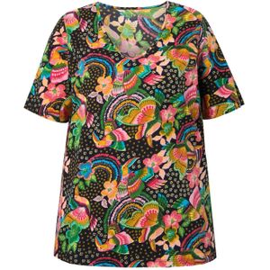 Ulla Popken Shirt  blauw / geel / groen / pink / zwart