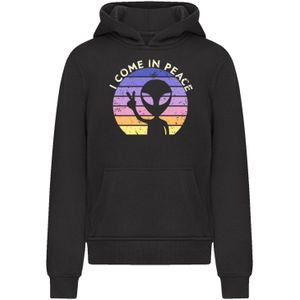 F4NT4STIC Sweatshirt 'Alien Peace Sunset'  citroen / violetblauw / zwart / wit