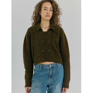 NORR Gebreid vest 'Halli'  olijfgroen