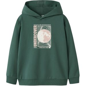 NAME IT Sweatshirt 'NKMVugo'  donkergroen / rosé / wit