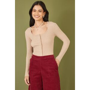 Yumi Gebreid vest  beige