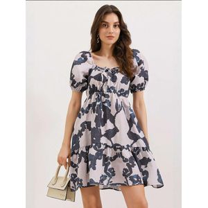 Bigdart Jurk  taupe / donkerblauw / zwart