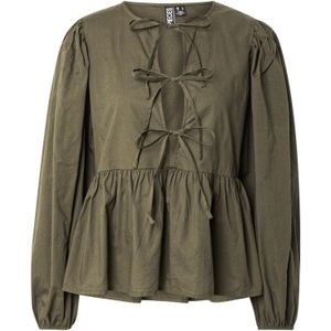 PIECES - PCJolly - Blouse - Donkergroen - Wijde Pasvorm - Lange Mouw