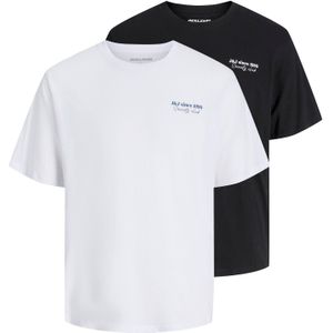 JACK & JONES Shirt  blauw / zwart / wit