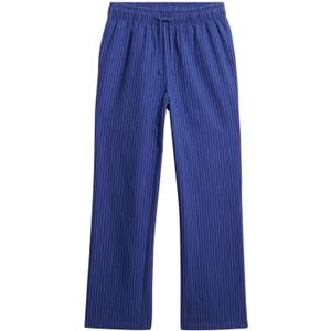 Superdry - Broek - Donkerblauw Lichtroze Wit - Gestreept - Loosefit - Mid Waist