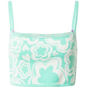 Vintage Supply Gebreide top  lichtgroen / wit