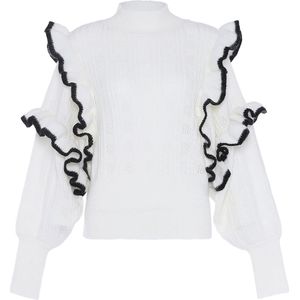 faina Trui  zwart / wolwit