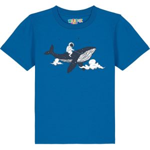 watabout.kids Shirt 'Spacewhale'  marine / royal blue/koningsblauw / wit