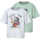 NAME IT - NMMVANYO - T-shirt - Geel - Grijs - Mintgroen - Wit - 2 Pack