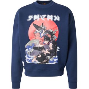 ALPHA INDUSTRIES Sweatshirt 'Japan Warrior'  navy / grijs / rood / zwart