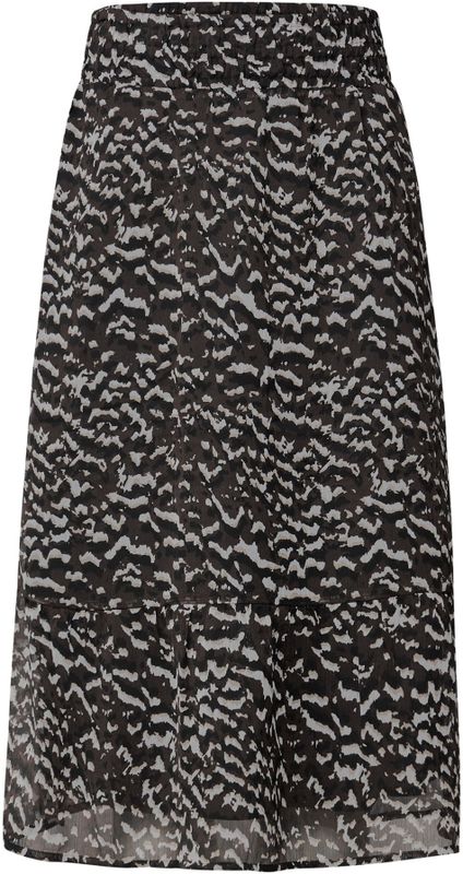 Street One Dames Gedessineerde chiffon rok in Bruin, in size: 32