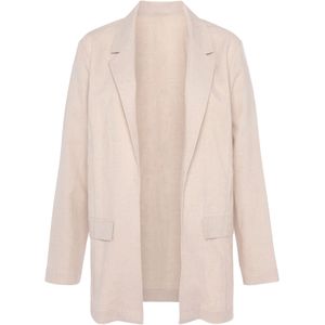 Blazer - Effen - Linnen - Lange Mouw - Normale Pasvorm