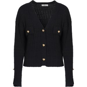 Influencer Gebreid vest 'Fancy'  zwart