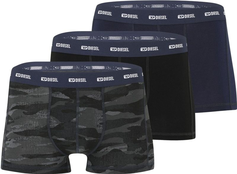 Diesel Boxershort Damien 3-pack blauw-zwart