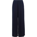 s.Oliver - Hoge Crêpe Broek - Met Wijde Pijpen - Elegante Plooien