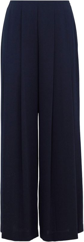 s.Oliver - Hoge Crêpe Broek - Met Wijde Pijpen - Elegante Plooien