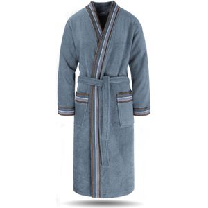 normani Badjas lang  duifblauw / bruin / wit