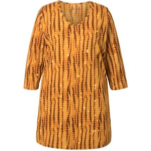 Ulla Popken Shirt  bruin / geel / mosterd