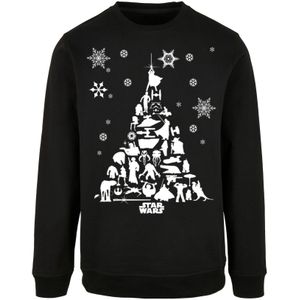 F4NT4STIC Sweatshirt 'Star Wars Christmas Weihnachtsbaum'  zwart / wit