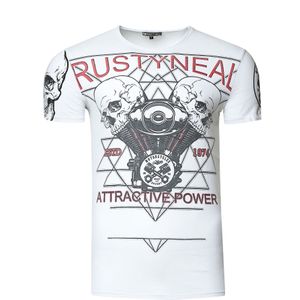Rusty Neal - T-shirt - Licht Gewassen - Met Schedelprint