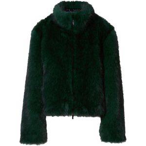 Marc Cain - Damesjack - Imitatiebont - Regular Fit - Opstaande Kraag - Ritssluiting