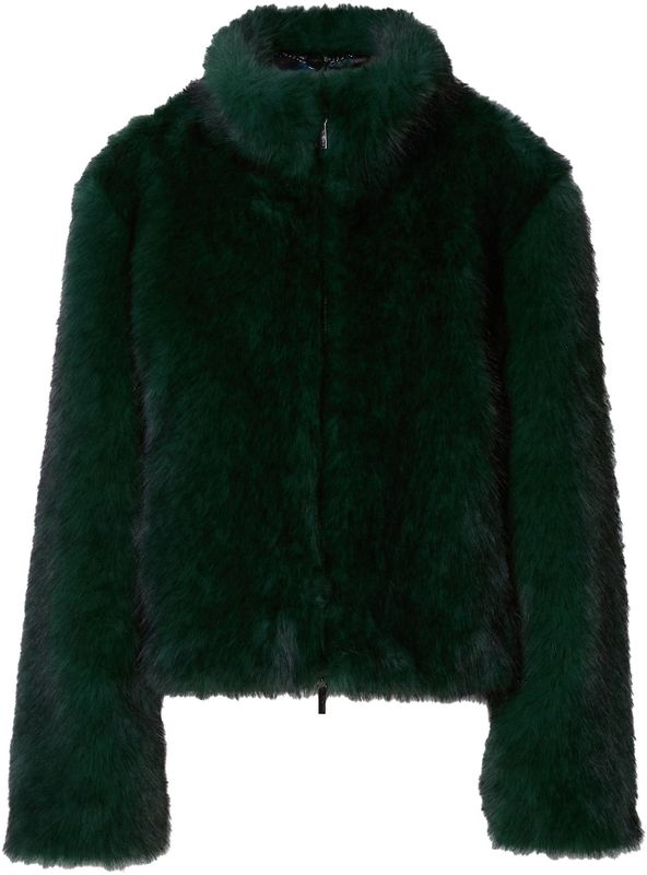 Marc Cain - Damesjack - Imitatiebont - Regular Fit - Opstaande Kraag - Ritssluiting