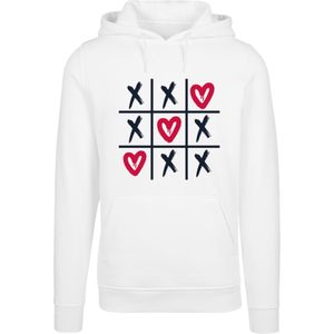 F4NT4STIC Sweatshirt 'Valentinstag Herz Tic Tac Toe'  rood / zwart / wit