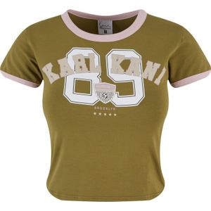 Karl Kani Shirt  olijfgroen / rosa / wit