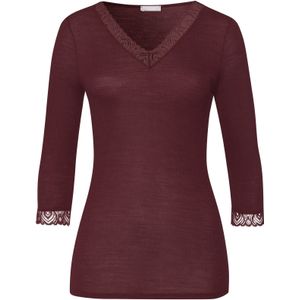 Hanro Slaapshirt 'Woolen Lace'  bessen