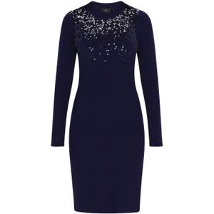 faina Gebreide jurk  navy