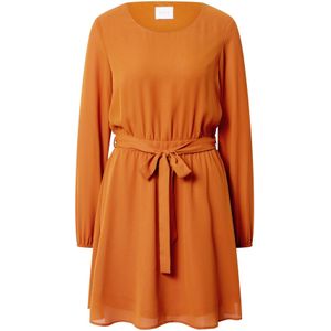 VILA Jurk  lichtbruin / donkeroranje