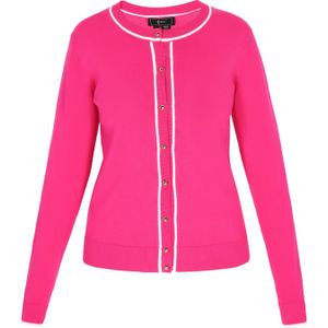 faina Gebreid vest  pink / wit